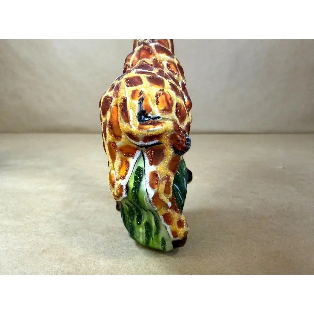 Vintage Slavic Treasures Glass Giraffe Christmas Ornament Poland Handmade 2001